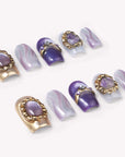 Amethyst Wisdom & Crown Intuition Handmade Press On Nails