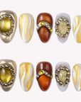 Citrine Wealth & Solar Vitality Handmade Press On Nails