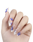 Indigo Bloom Handmade Press On Nails