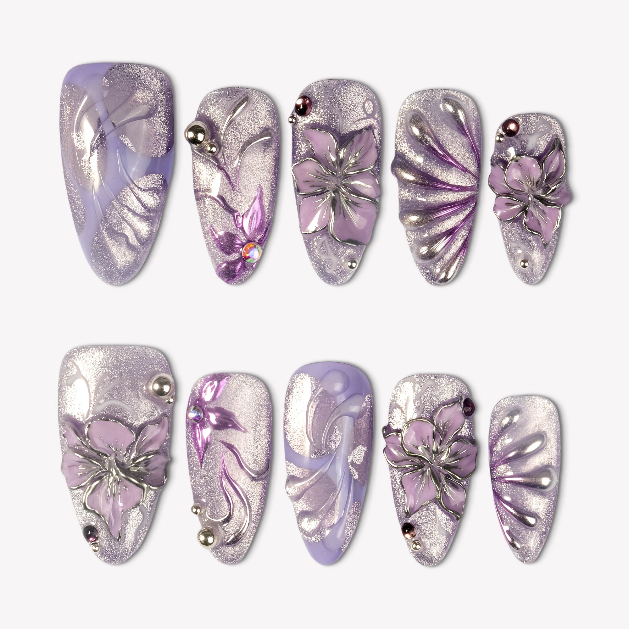 Purple Dream Handmade Press On Nails