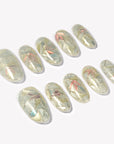 Crystal Leaves Handmade Press On Nails