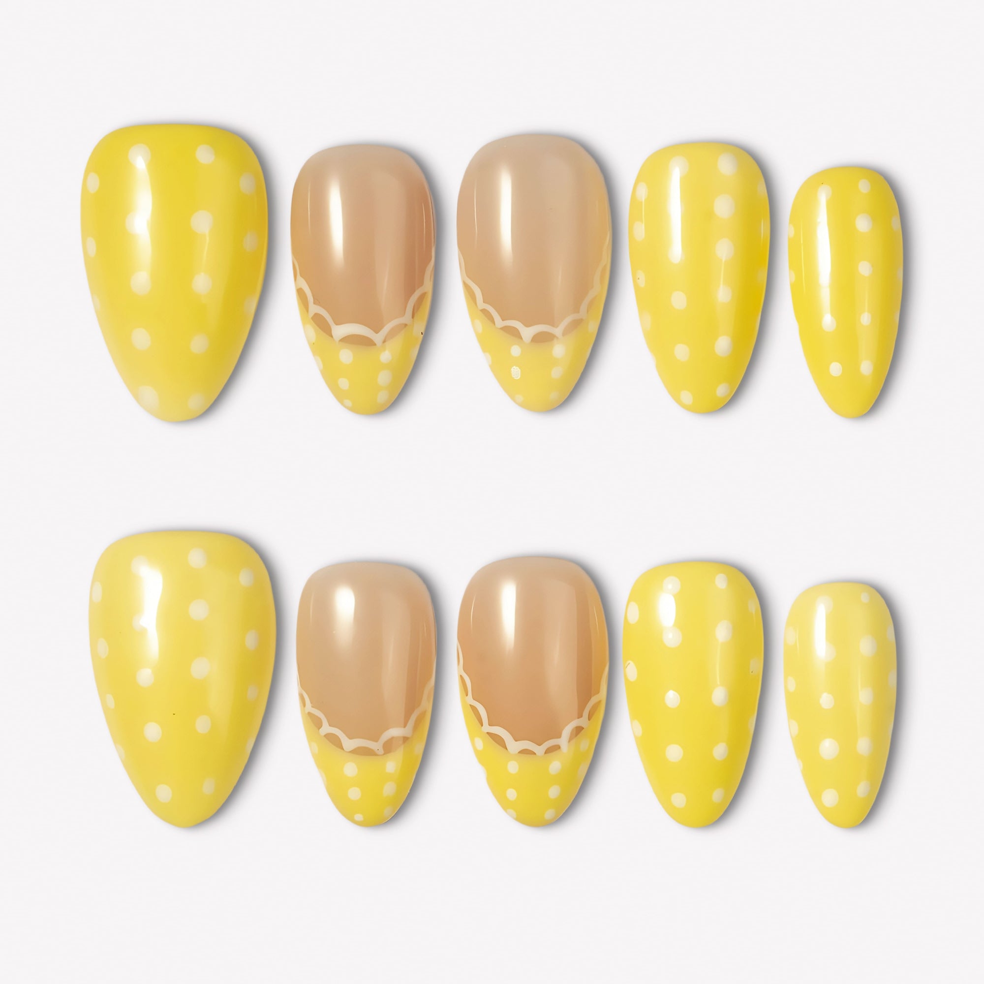 Sunny Dot Handmade Press On Nails