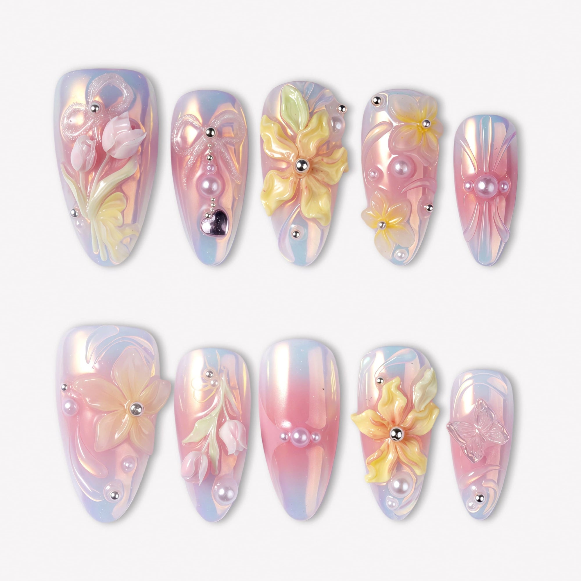 Pastel Bloom Handmade Press On Nails