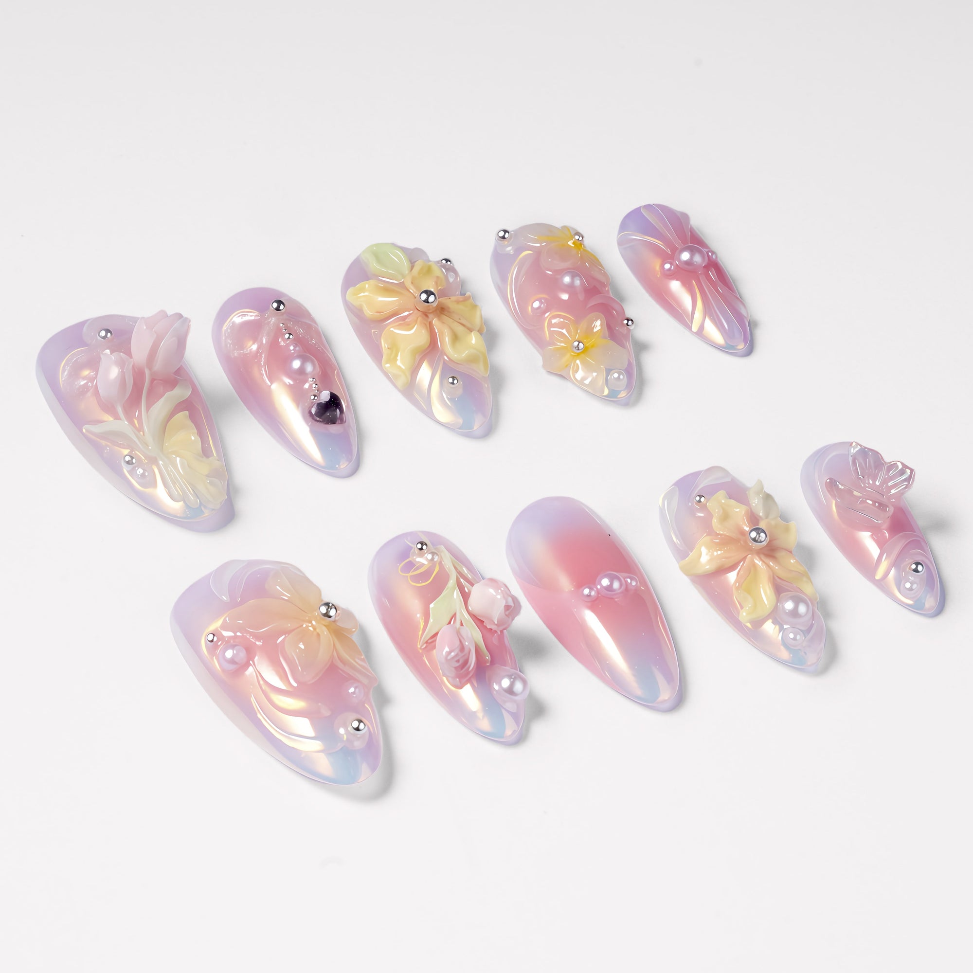 Pastel Bloom Handmade Press On Nails