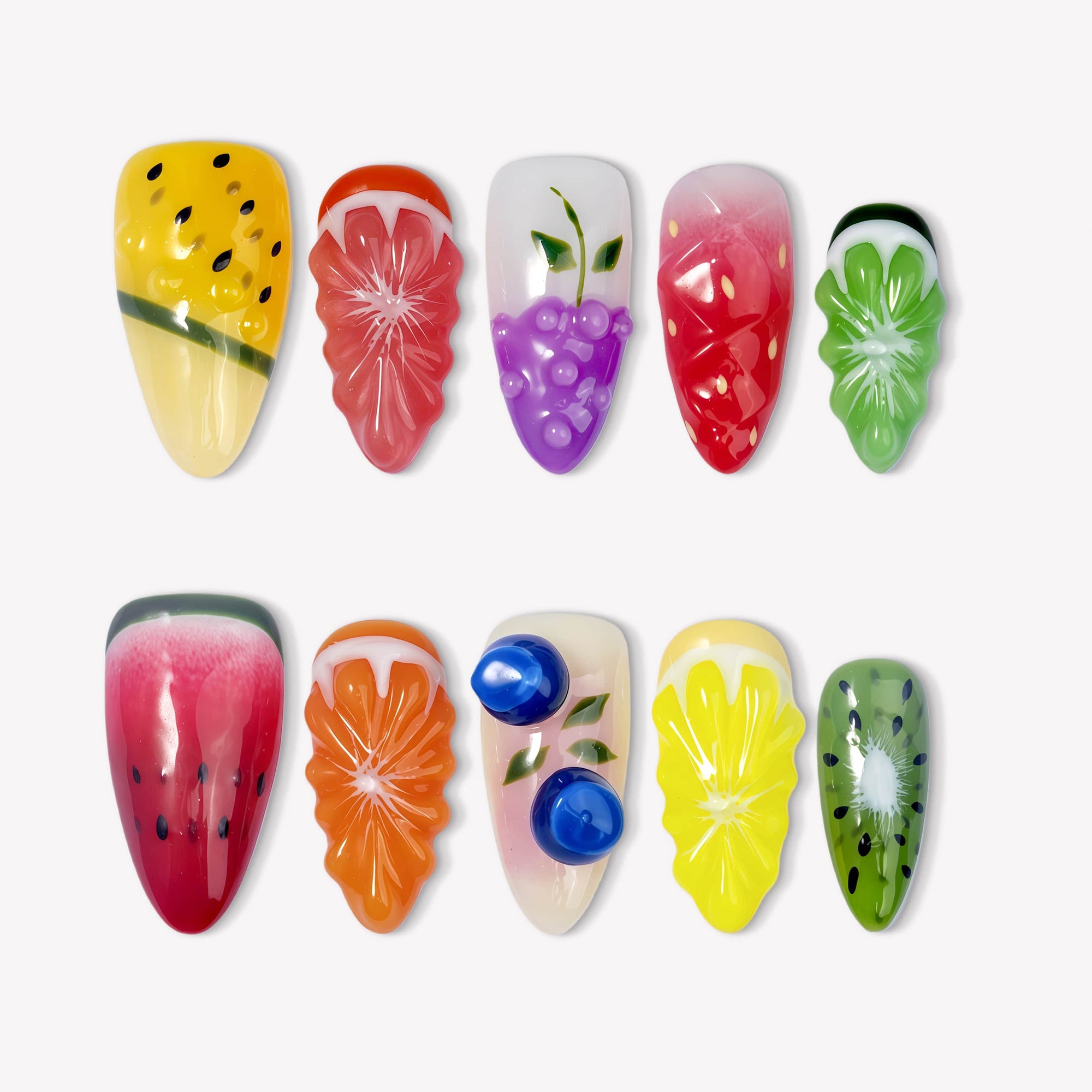 Fruit Platter Handmade Press On Nails