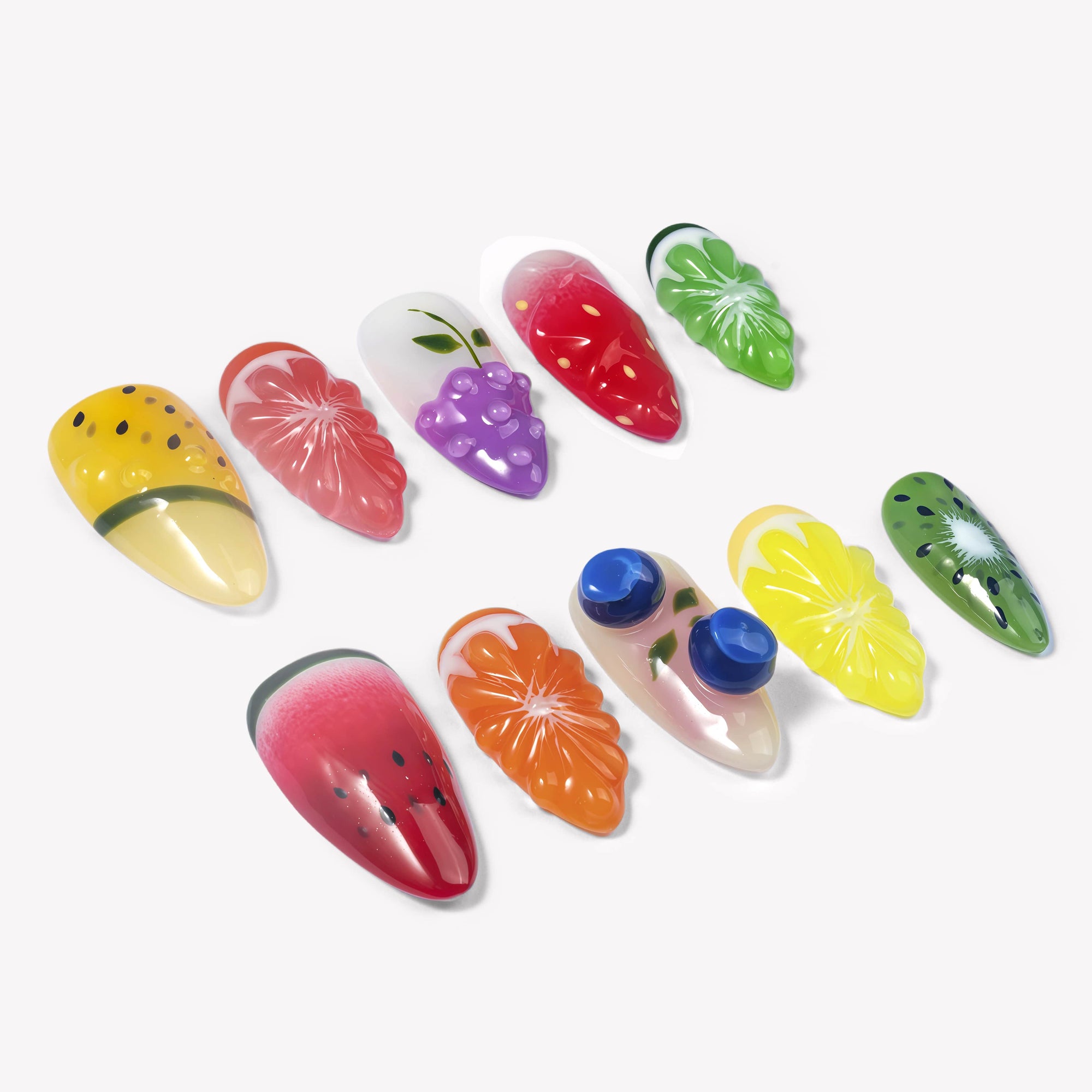 Fruit Platter Handmade Press On Nails