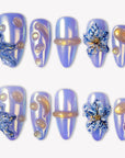 Iris Bloom Handmade Press On Nails