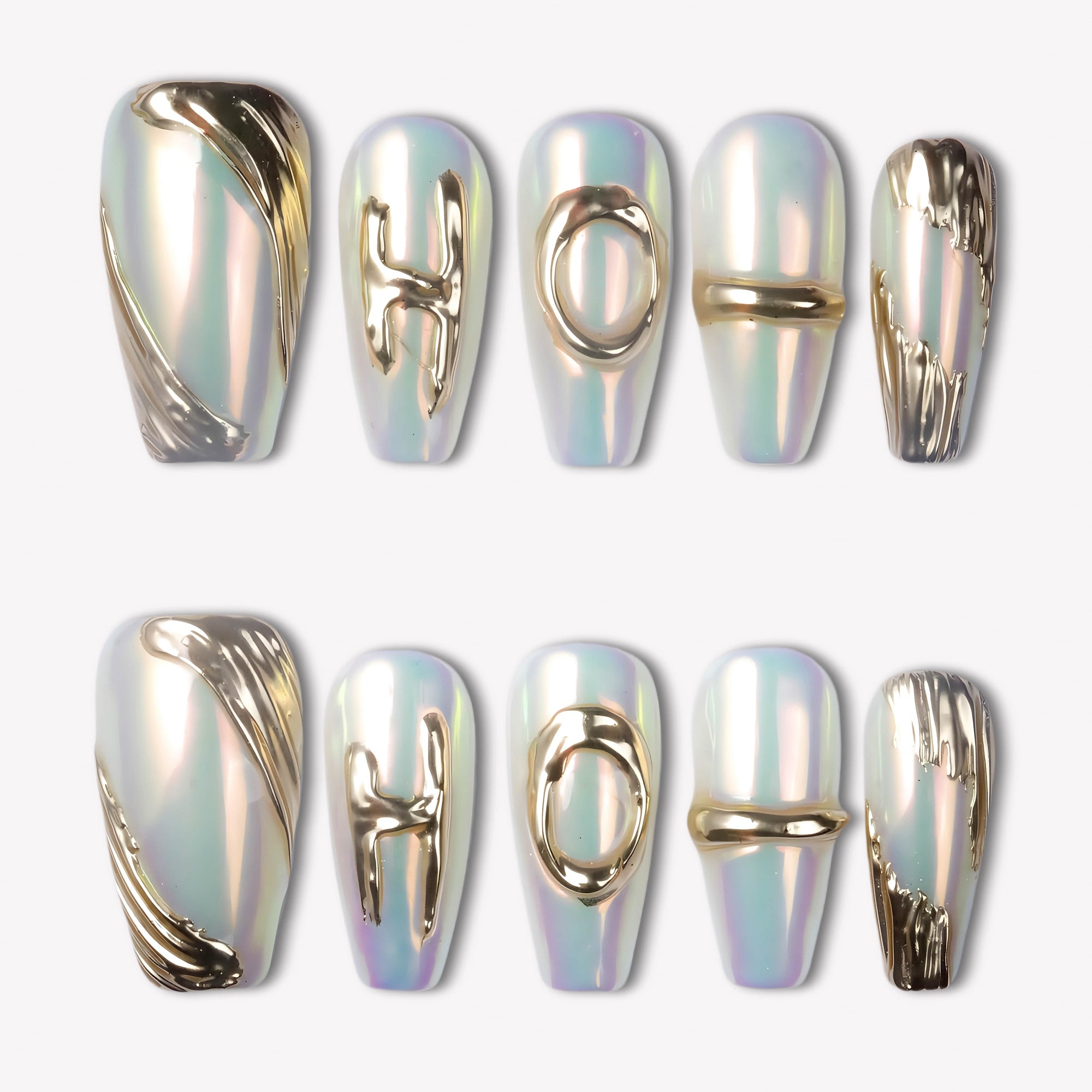 Iridescent Majesty Handmade Press On Nails