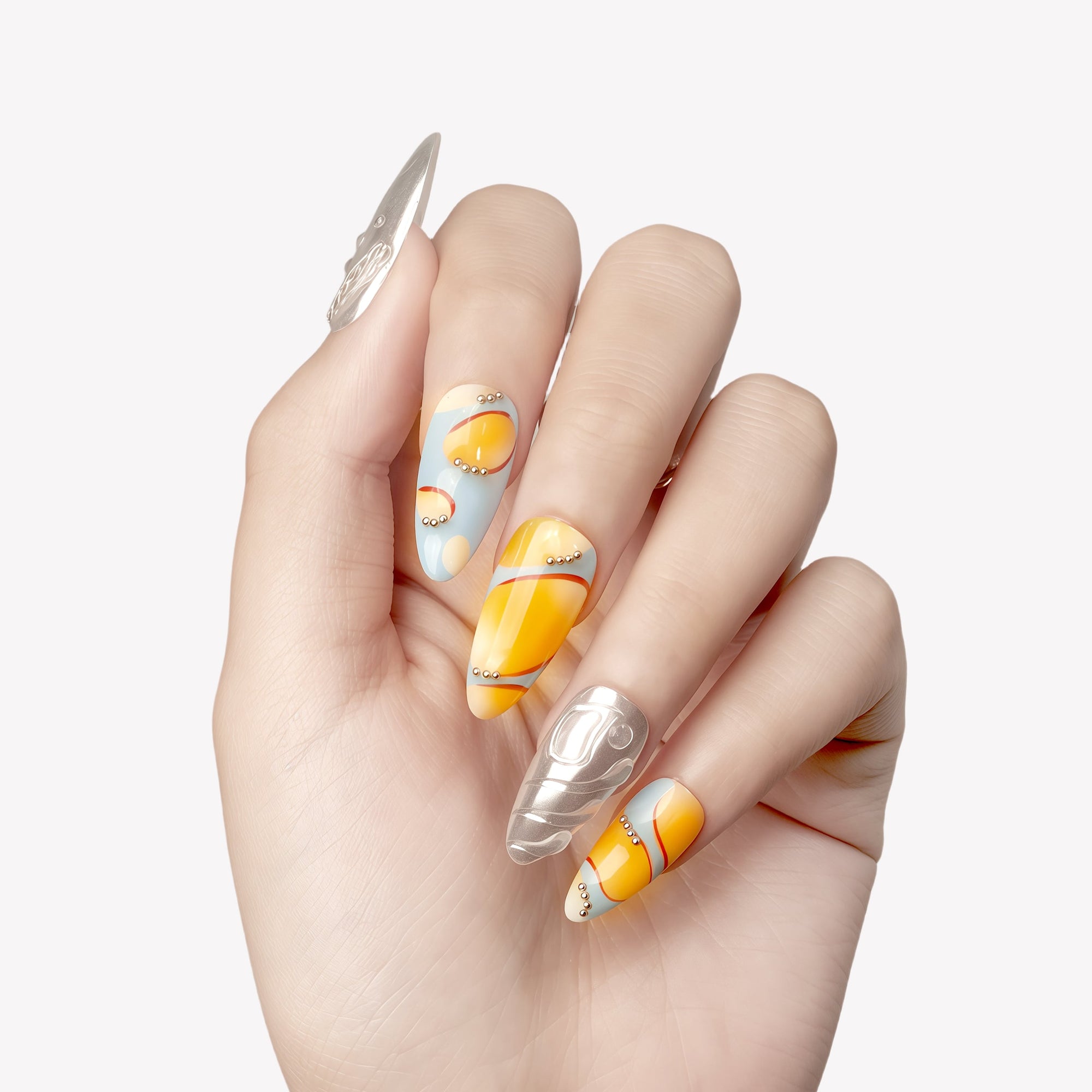 Solar Pulse Handmade Press On Nails