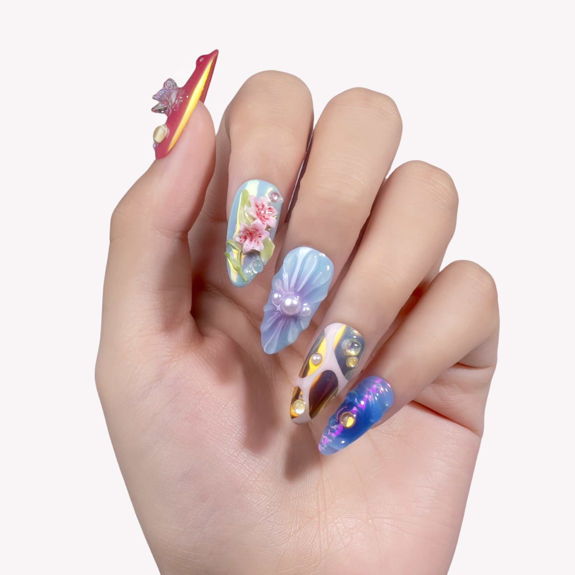 Aurora Petals Handmade Press On Nails