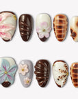 Choco Bloom Handmade Press On Nails