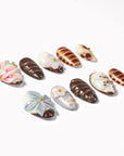 Choco Bloom Handmade Press On Nails