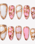 Liquid Gold Handmade Press On Nails