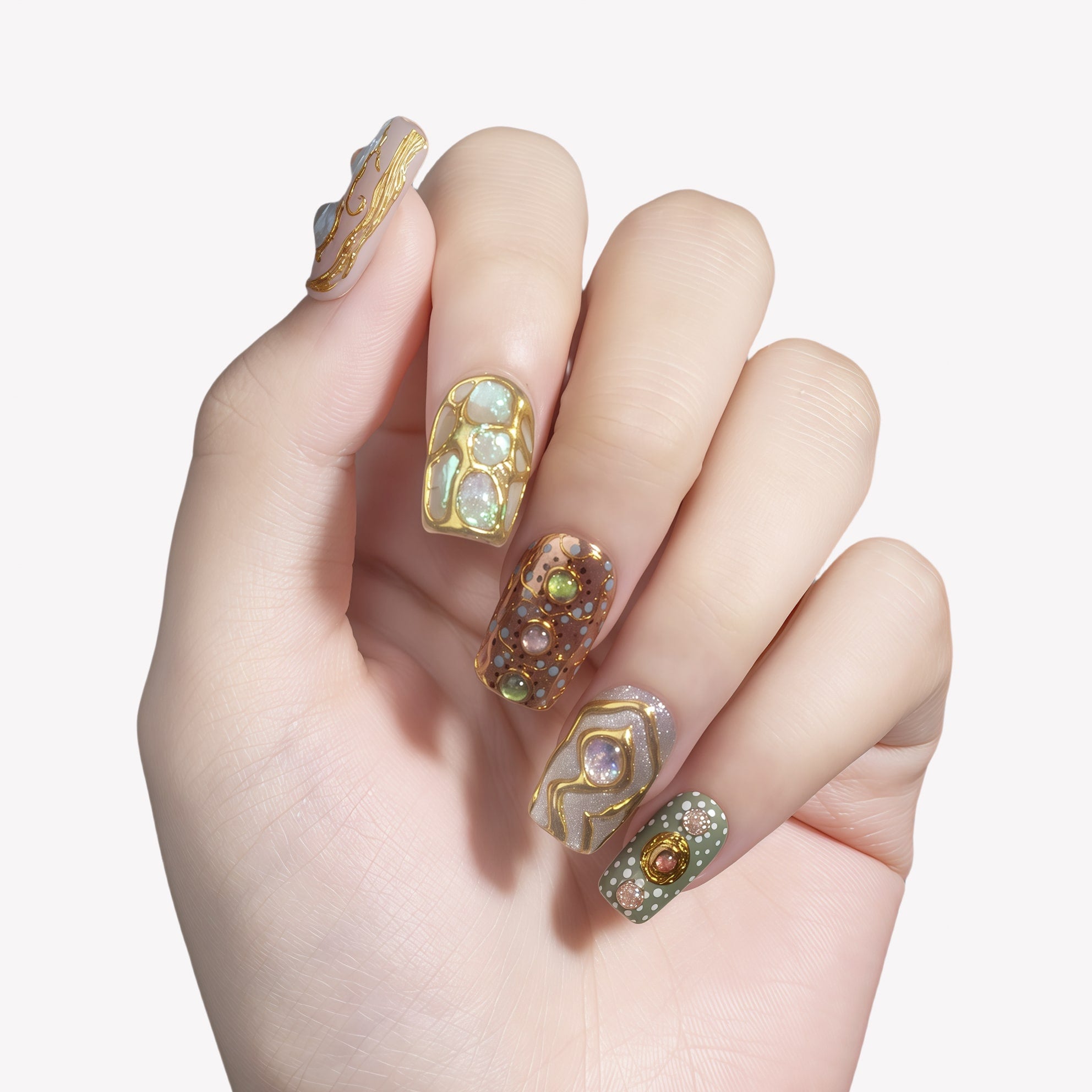 Golden Muse Handmade Press On Nails