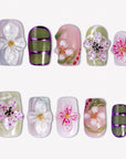 Spring Picnic Handmade Press On Nails