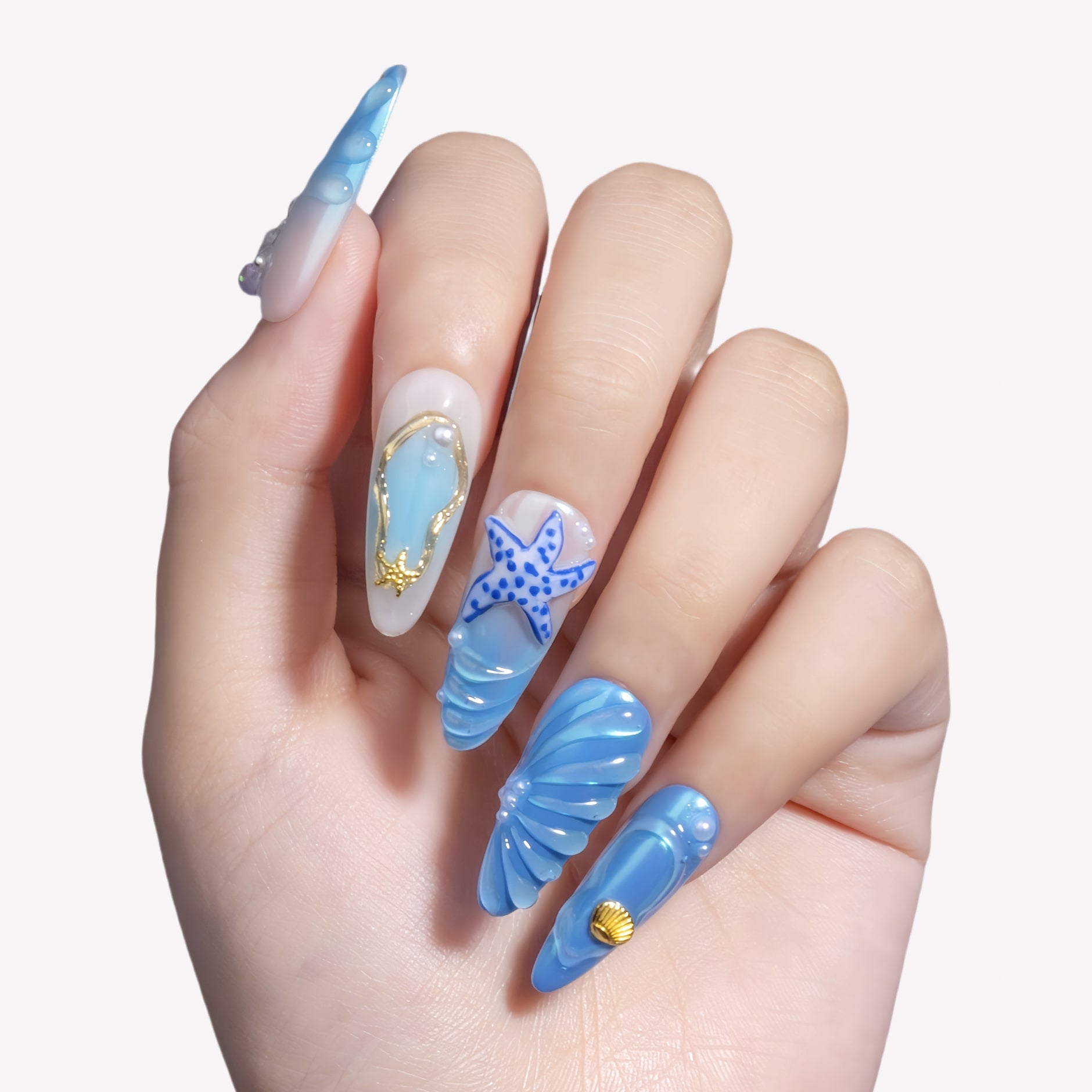 Ocean Rhapsody Handmade Press On Nails