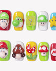 Power-Up Party Handmade Press On Nails
