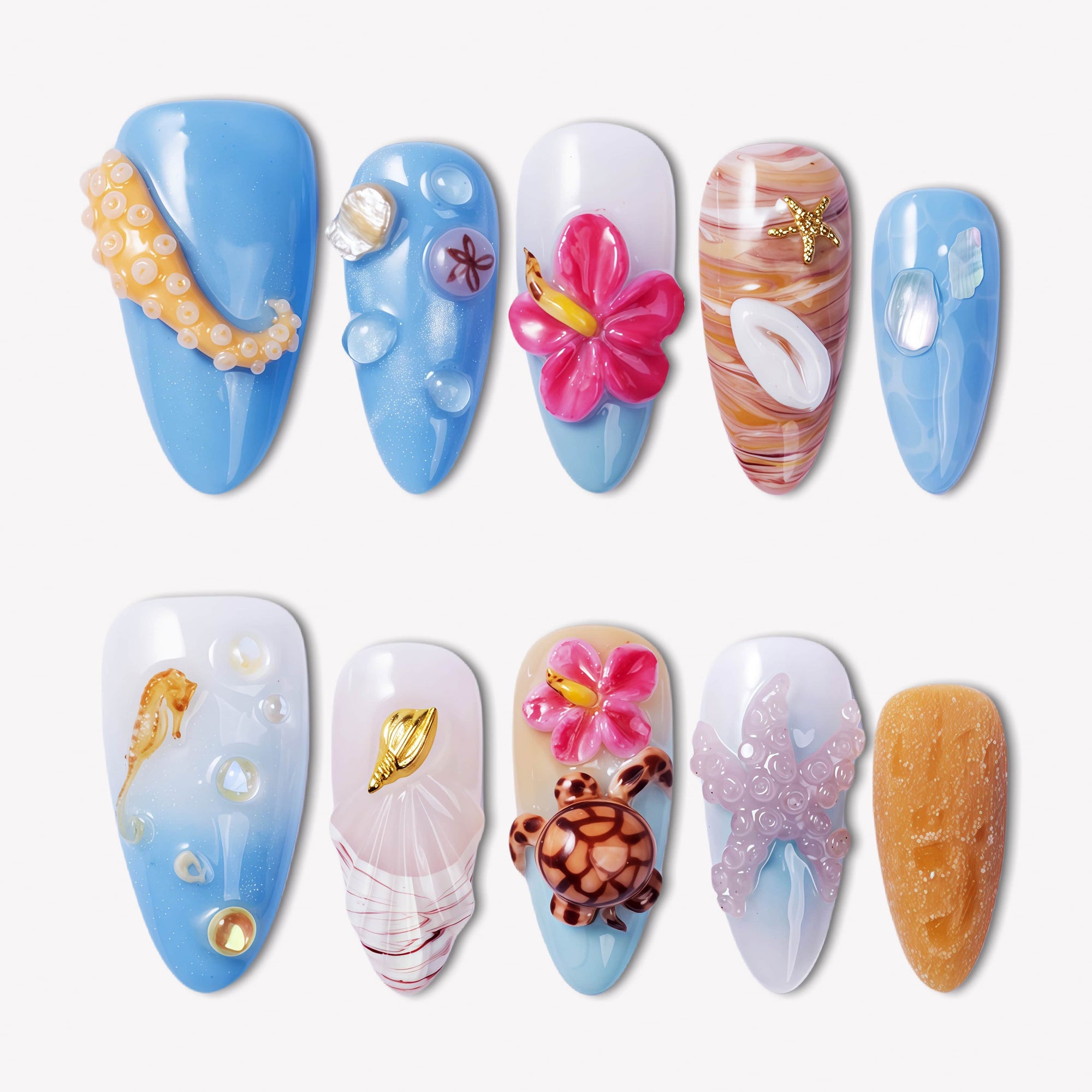 Island Echo Handmade Press On Nails