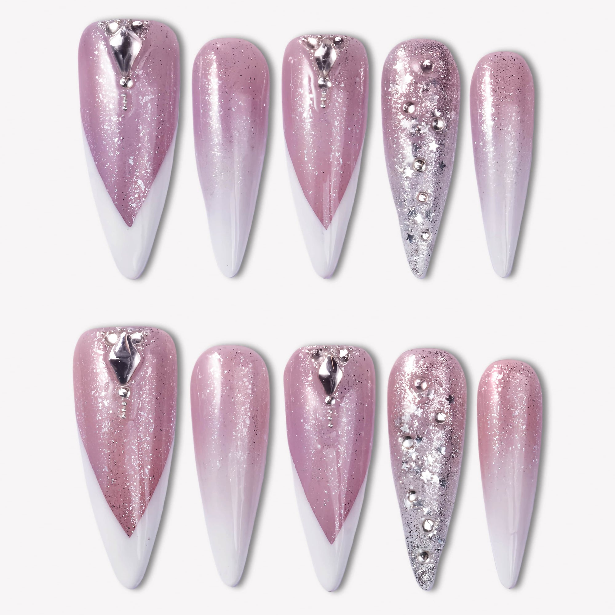 Diamond Dust Handmade Press On Nails