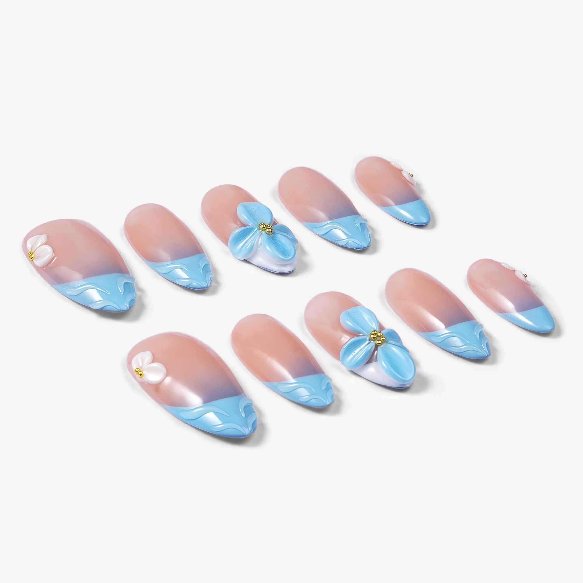 Wave Handmade Press On Nails