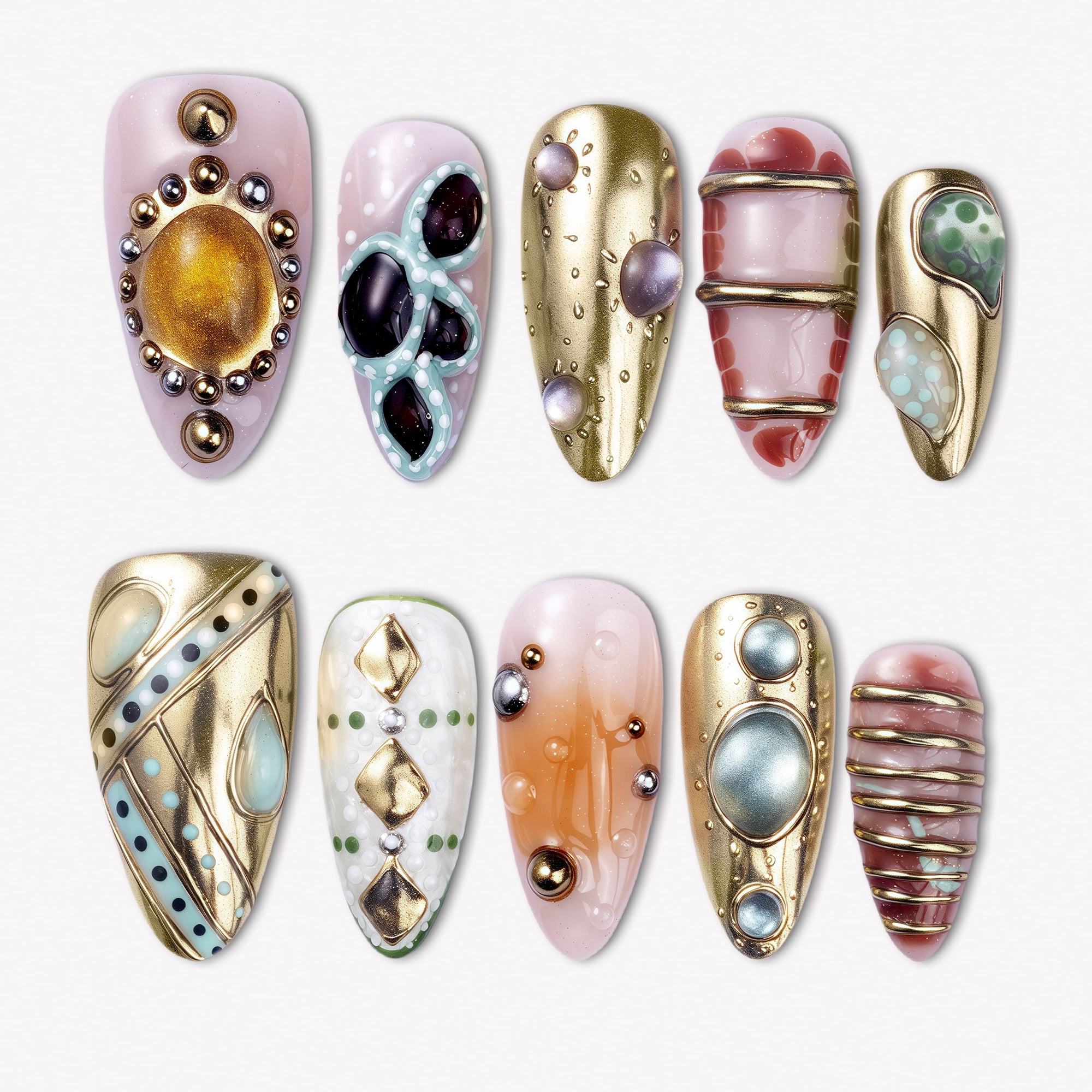 Cosmic Relic Handmade Press On Nails