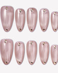 Graceful Nude Glimmer Handmade Press On Nails