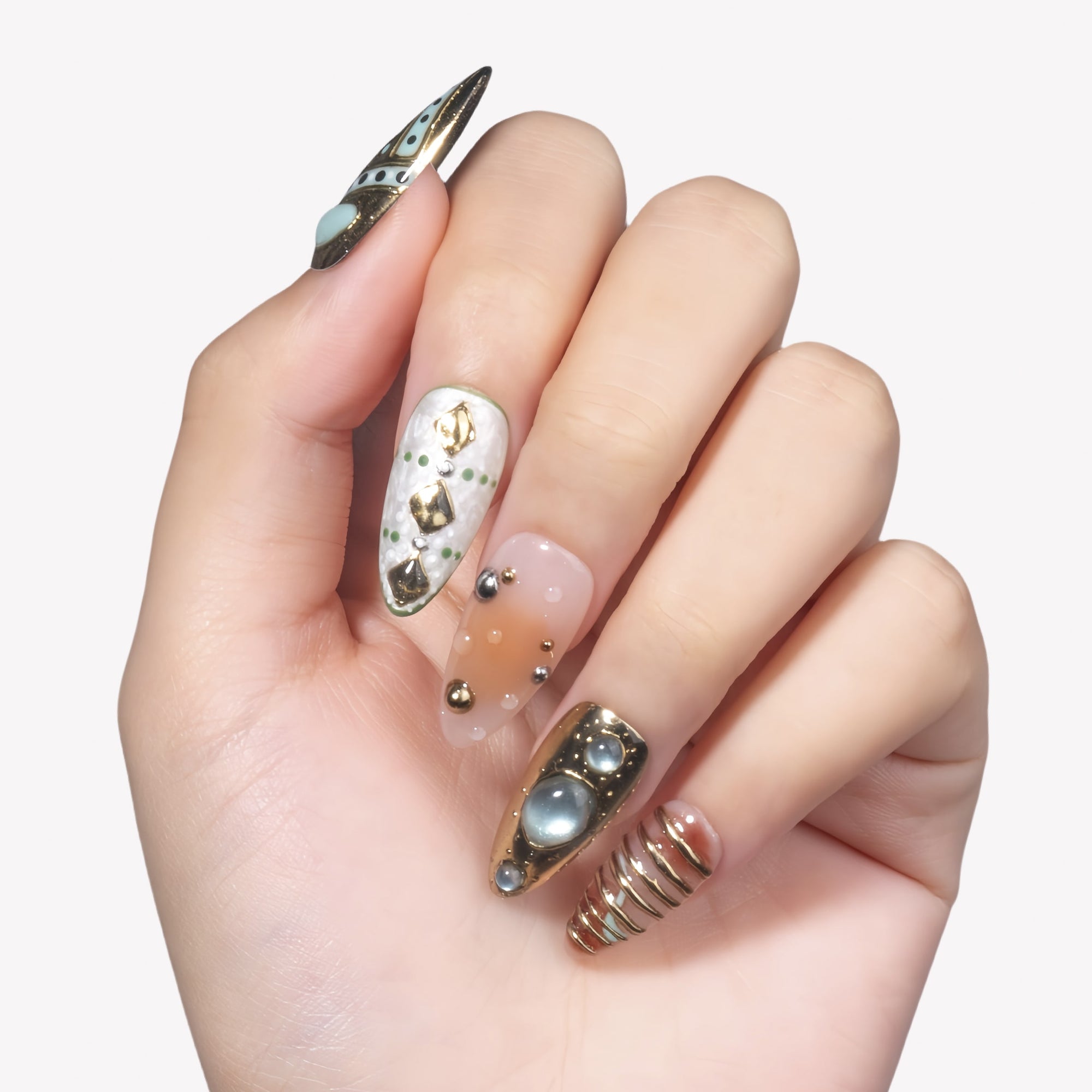Cosmic Relic Handmade Press On Nails