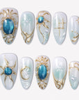 Celestial Veil Handmade Press On Nails