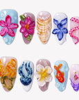Tropical Lagoon Handmade Press On Nails