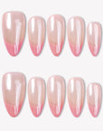 Pink Glazed French Handmade Press On Nails