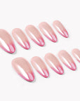 Pink Glazed French Handmade Press On Nails