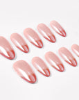 Pink Glazed French Handmade Press On Nails