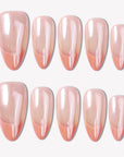Pink Glazed French Handmade Press On Nails