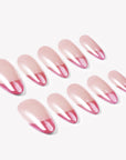 Pink Glazed French Handmade Press On Nails