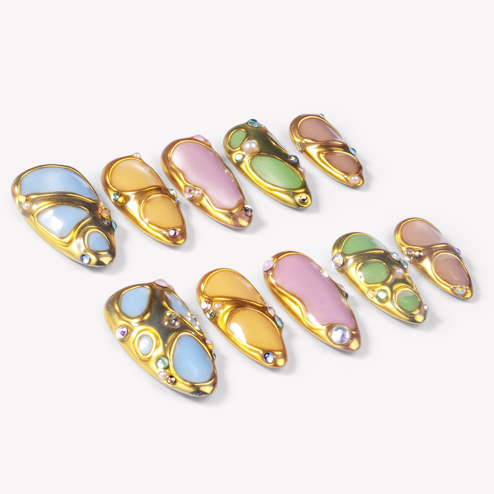 Jewel Mosaic Handmade Press On Nails
