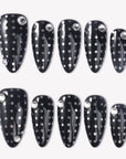 Midnight Dots Handmade Press On Nails