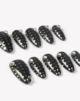 Midnight Dots Handmade Press On Nails