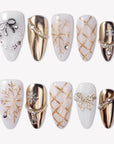 Winter Elegance Handmade Press On Nails