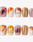 Amber Sunset Handmade Press On Nails