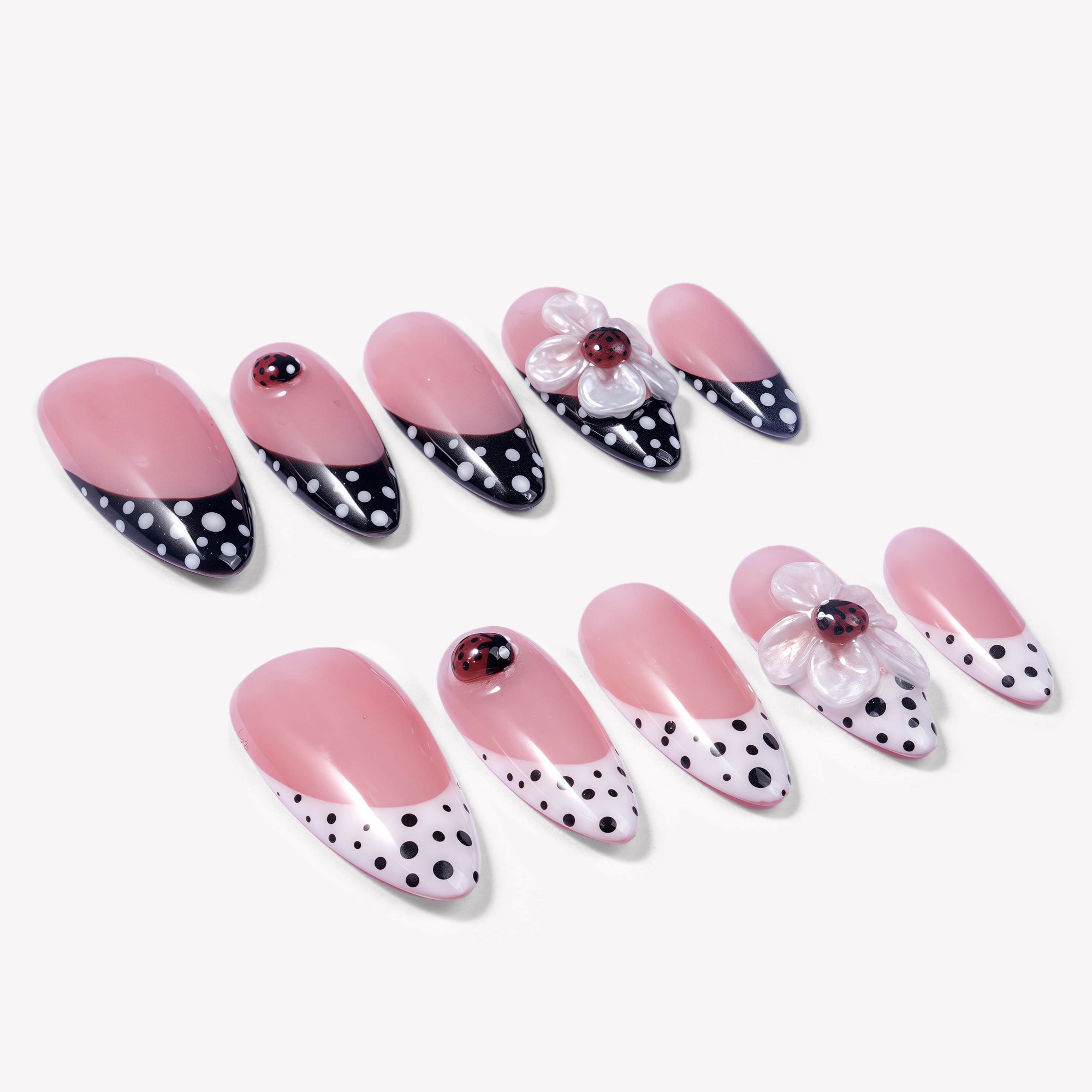 Ladybug Garden Handmade Press On Nails