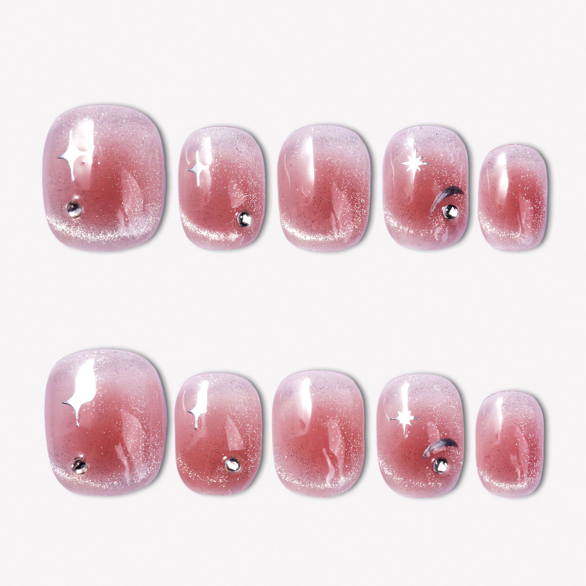 Sparkle Starry Night Handmade Press On Nails