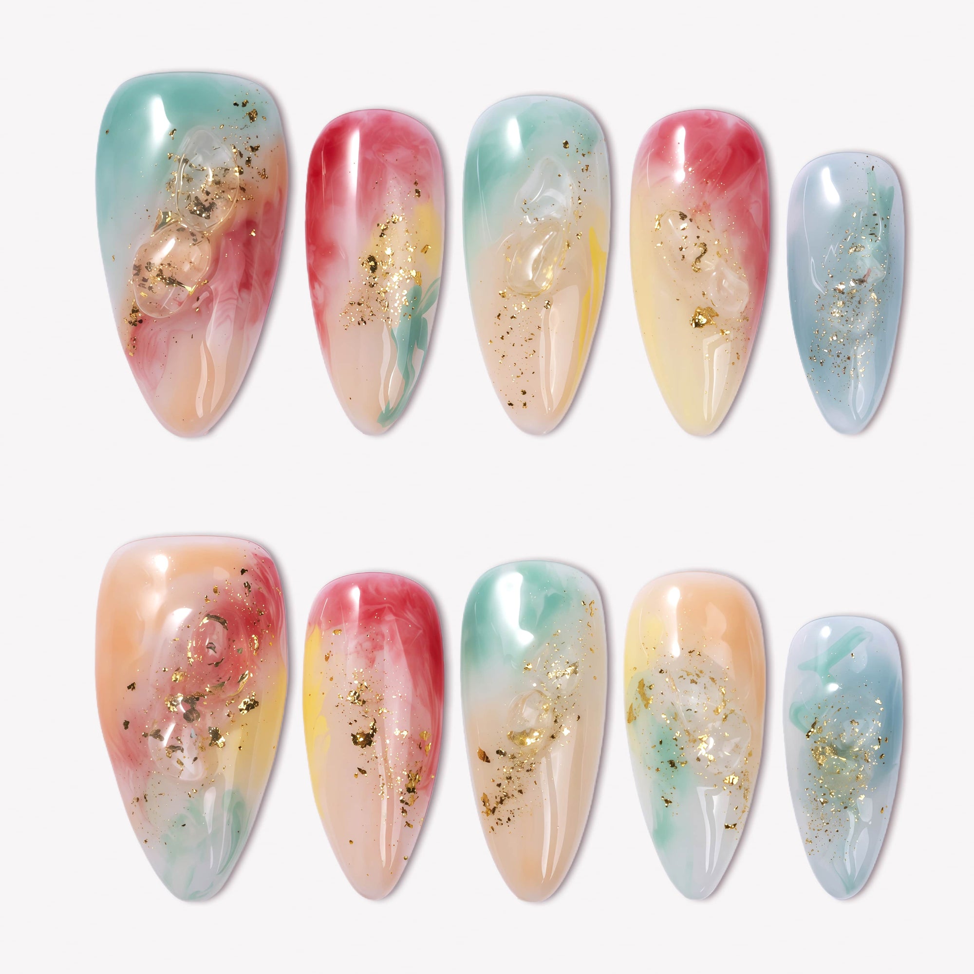 Auroral Whispers Handmade Press On Nails