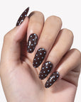 Choco Sky Dots Handmade Press On Nails