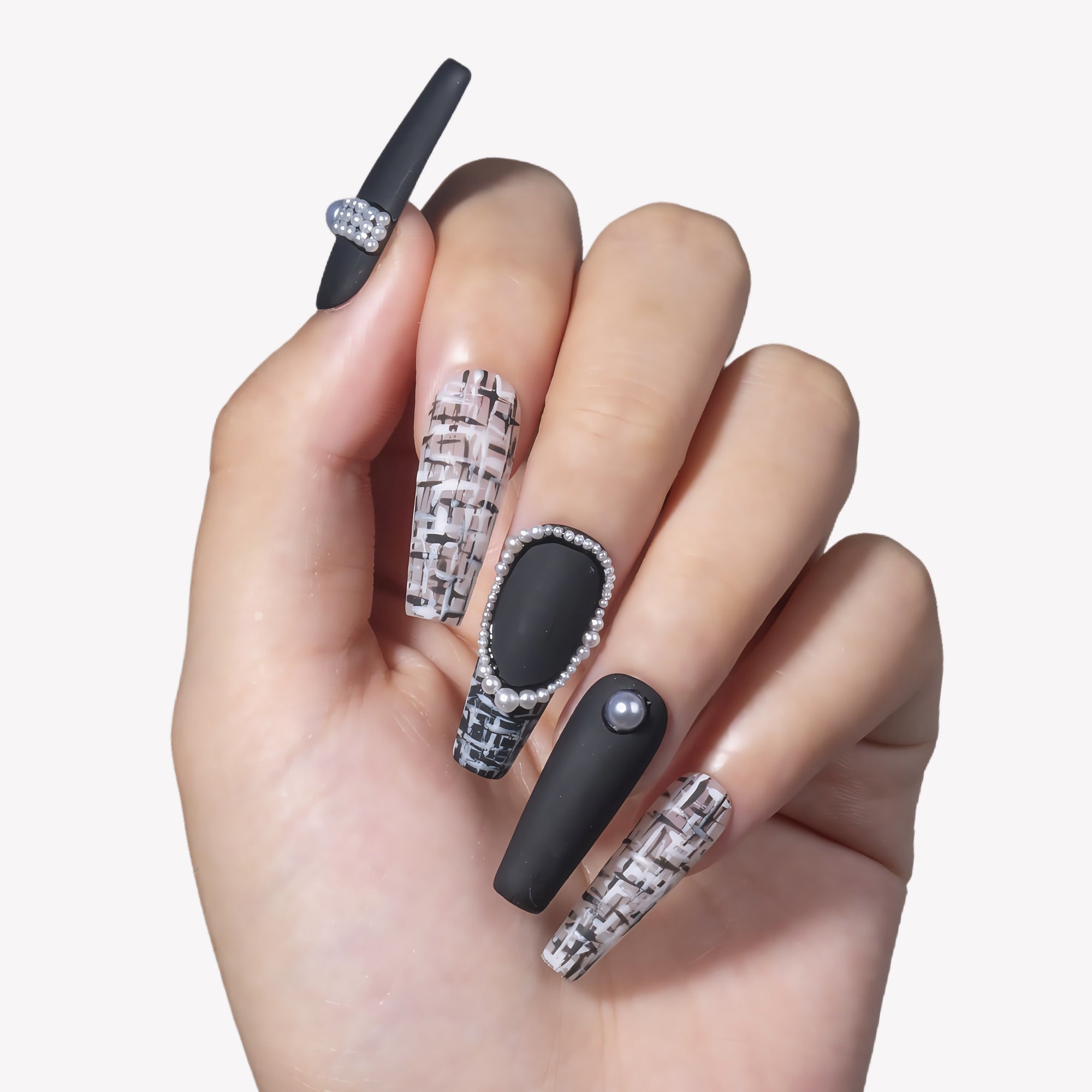 Lace & Pearls Handmade Press On Nails