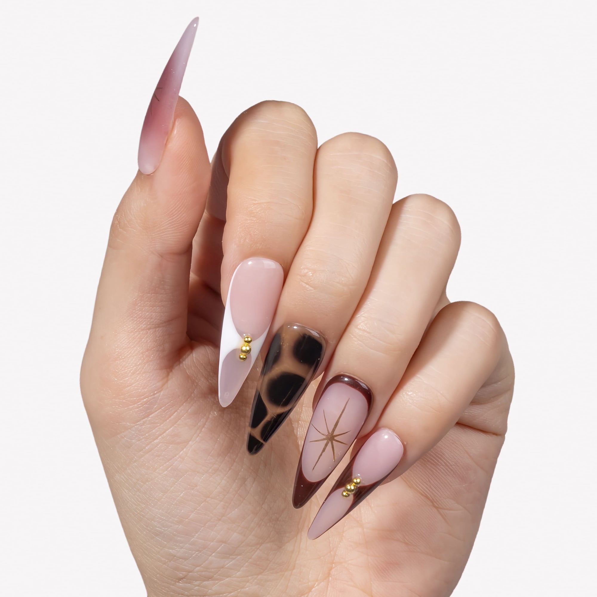 Starlit Mocha Handmade Press On Nails
