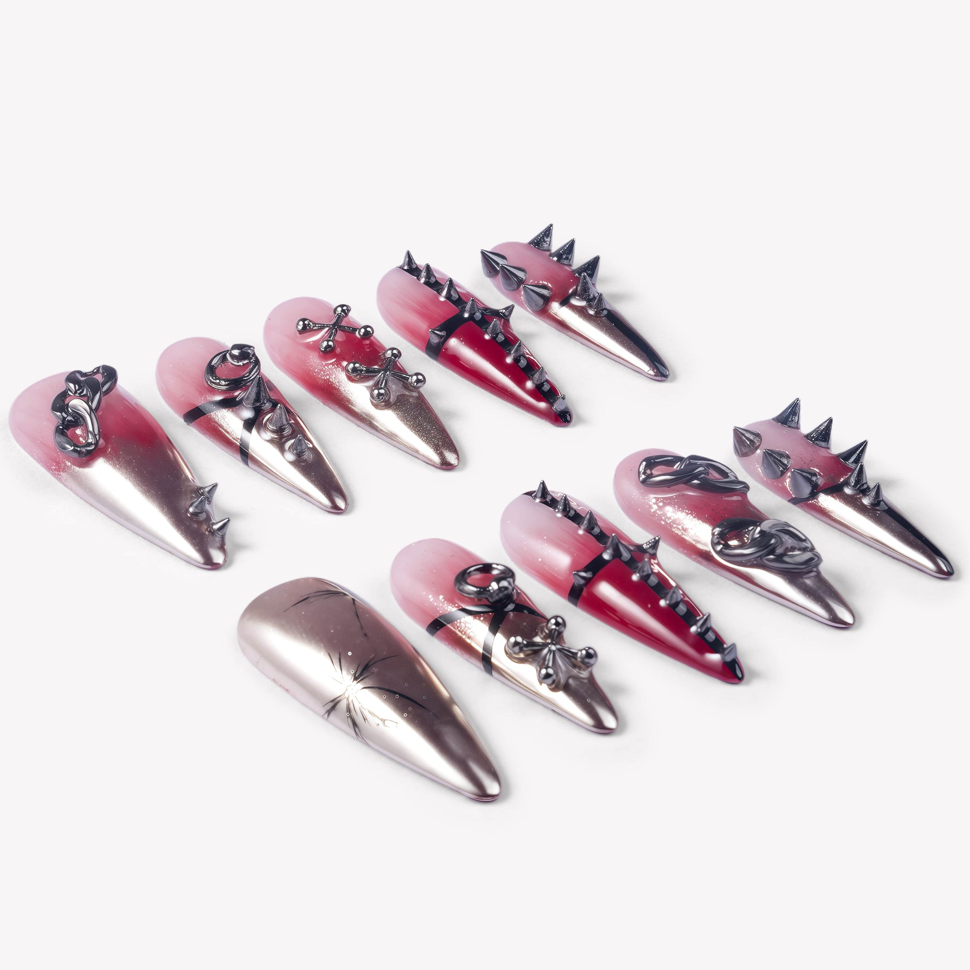 Thorned Rose Handmade Press On Nails