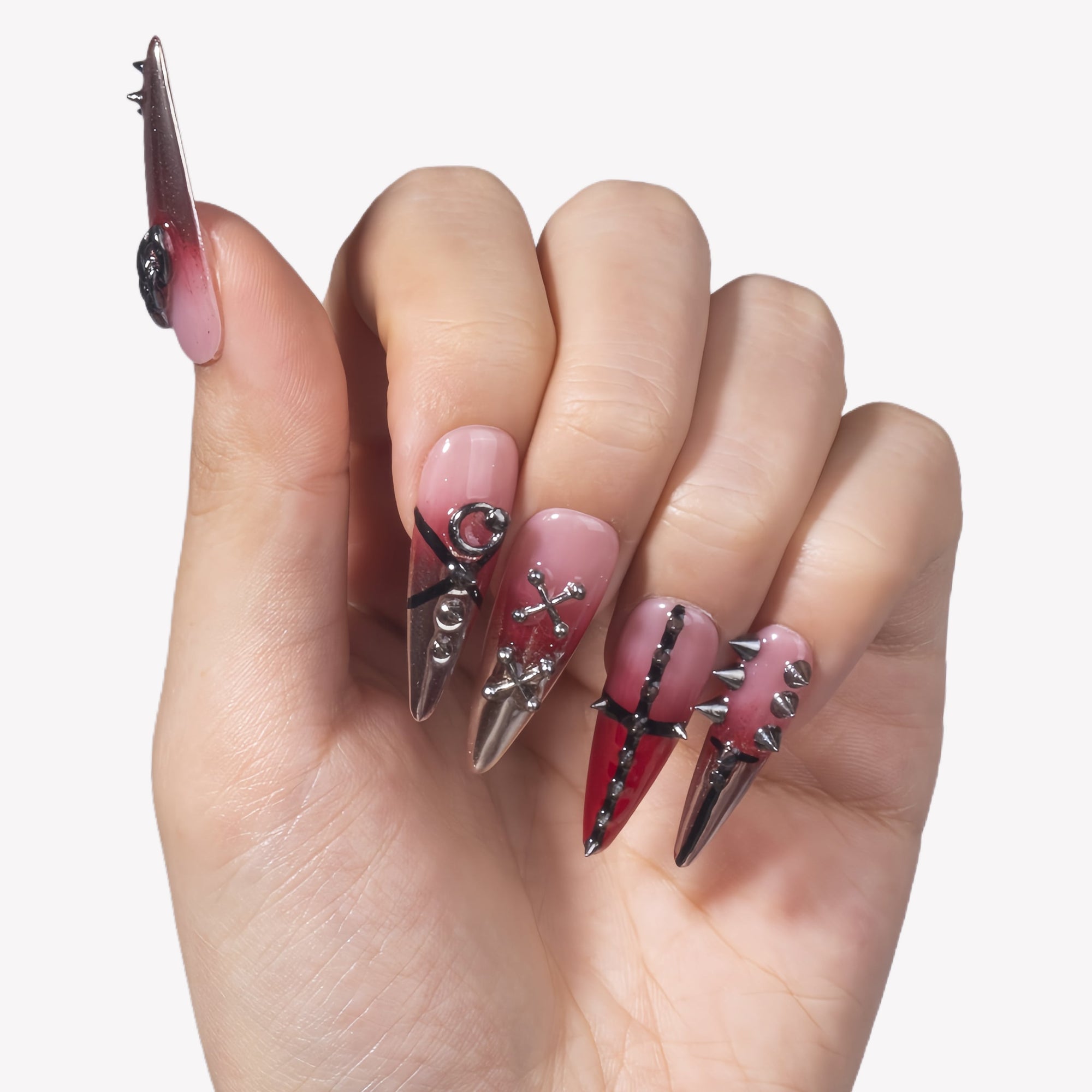 Thorned Rose Handmade Press On Nails