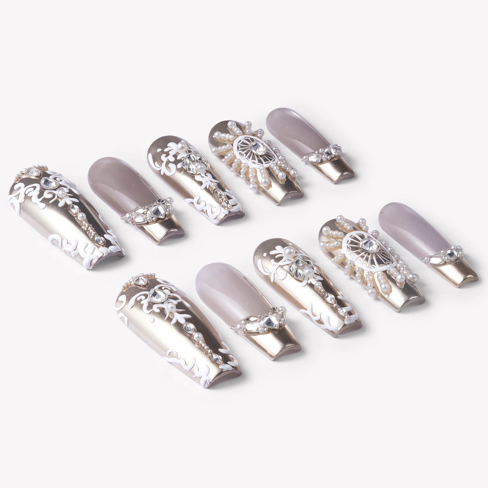 Baroque Crown Handmade Press On Nail