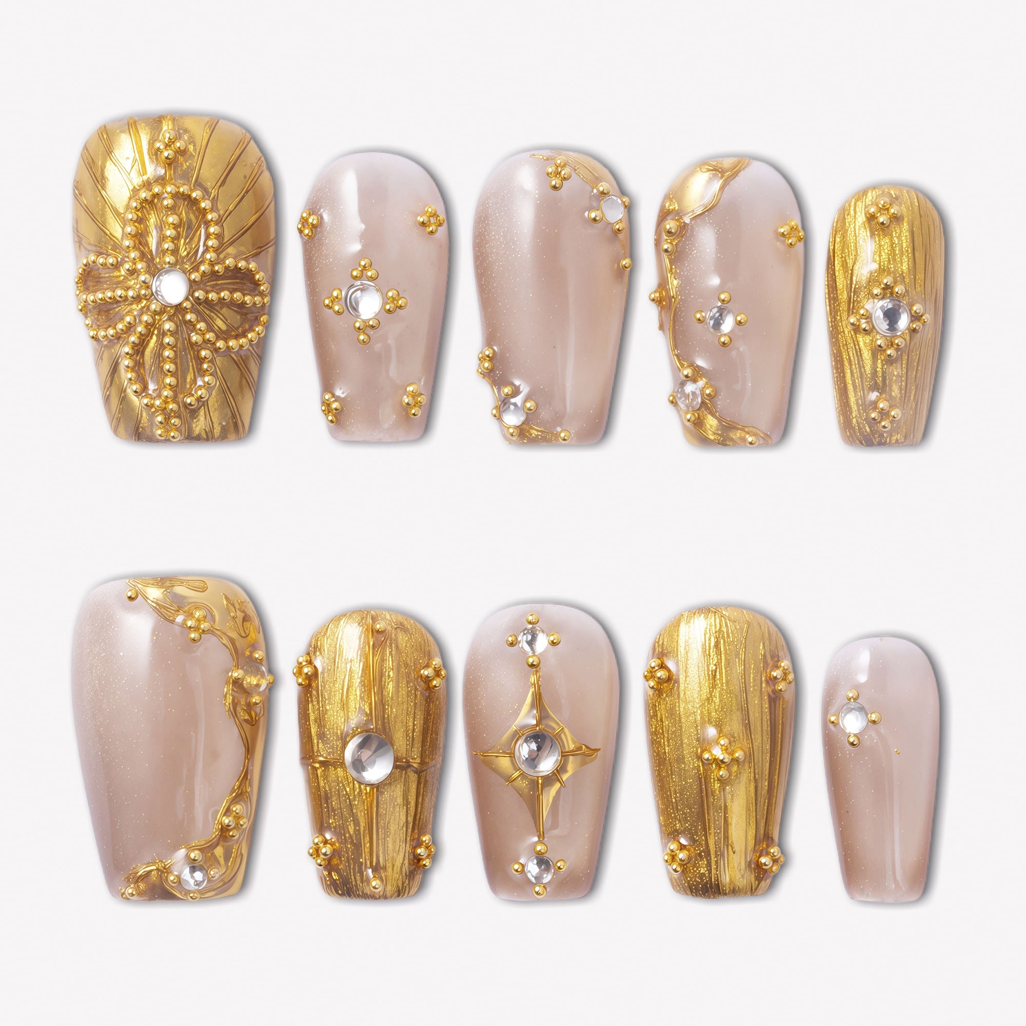 Golden Relic Handmade Press On Nails