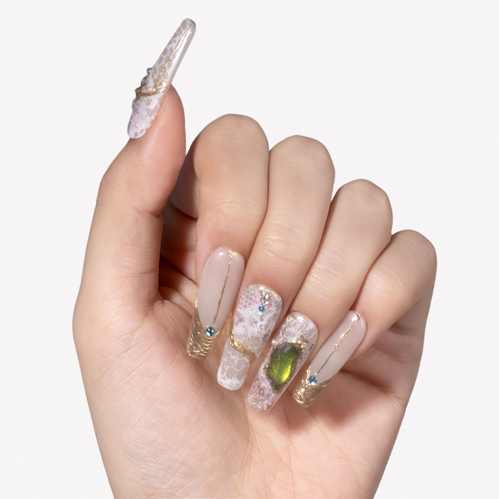 Enchanted Garden Handmade Press On Nails